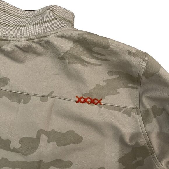 Billabong Jacket Zip Up Tan Camo Stand Up Collar Logo Men's M Pockets Sweater - Picture 6 of 13